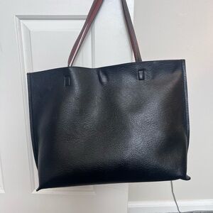 Street Level Reversible Faux Leather Tote